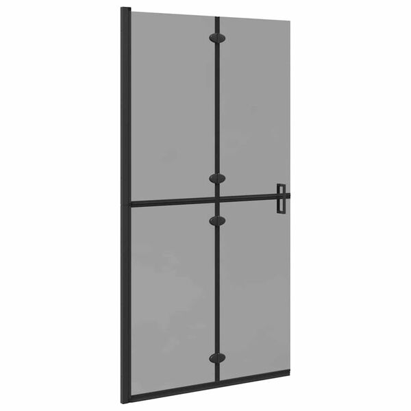 vidaXL Walk-in shower wall Black and dark transparent 100 x 190 cm
