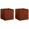 vidaXL Garden Planter 2 pcs Rusty 35 x 35 x 35 cm Weathering Steel