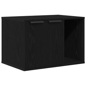 vidaXL Cat Litter Box Enclosure Black Oak 60x40x40 cm Engineered Wood