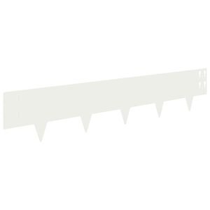 vidaXL Lawn Edging 20 pcs 100 x 20 cm Steel White