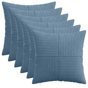 vidaXL Cushion Cover 6 pcs ALMELO Blue 30 x 30 cm Corduroy