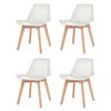vidaXL Dining Chairs 4 pcs White Plastic