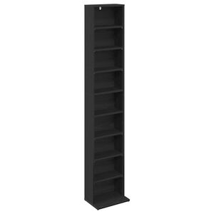 vidaXL CD Cabinet Black Oak 33 x 23.5 x 175 cm Engineered Wood