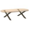 vidaXL Coffee Table Legs X-Shaped 2 pcs Natural Steel 70x(30-31) cm Steel