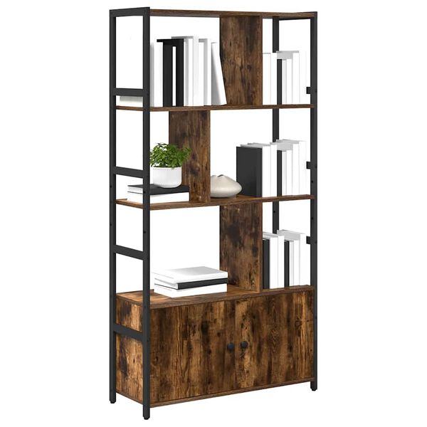vidaXL Bookshelf Smoked Oak 80 x 30 x 155.5 cm Engineered Wood