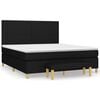 vidaXL Box Spring Bed with Mattress Black 160x200 cm Fabric