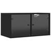 vidaXL Wall Cabinets with Glass Doors 2 pcs Black 68.5x37x35 cm