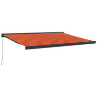 vidaXL Retractable Awning Orange and Brown 4x3 m Fabric and Aluminium