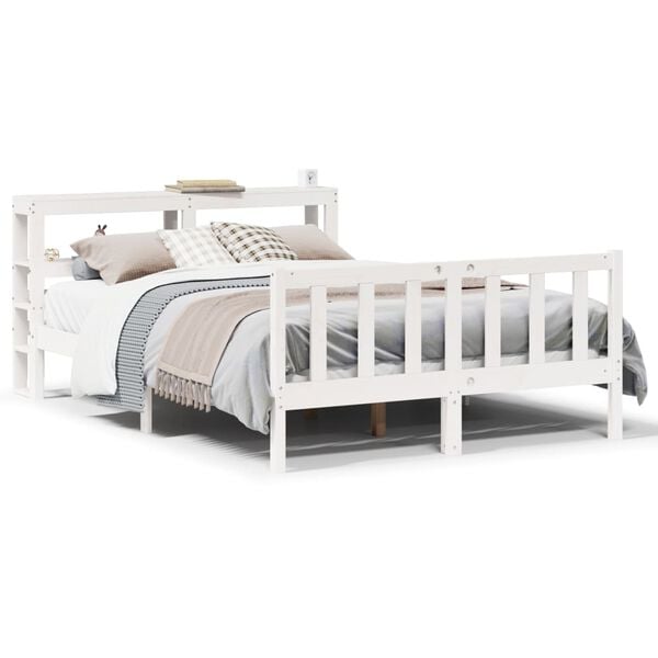 vidaXL Bed Frame without Mattress White 120x200 cm Solid Wood Pine