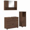 vidaXL Bathroom Furniture Set with Drawer with Shelf 3 pcs Brown Oak
