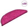 vidaXL Stair Mats 30 pcs 56x17x3 cm Pink Half Round