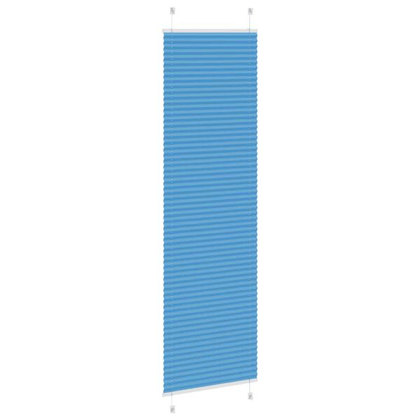 vidaXL Pleated Blind Blue 65x200 cm Fabric Width 64.4 cm Polyester