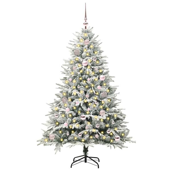 vidaXL Artificial Pre-lit Christmas Tree with Ball Set Green 150 cm