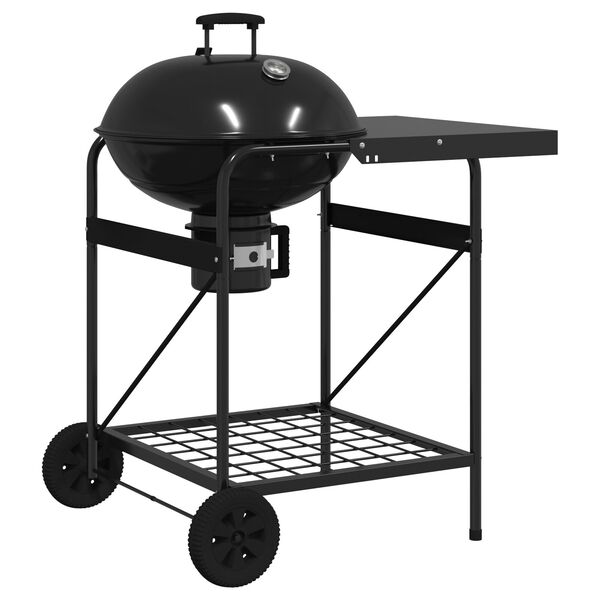 vidaXL Outdoor Grill with Wheel Black 96 x 72 x 113 cm Metal