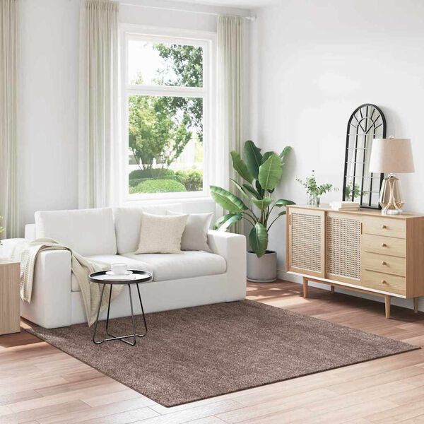 vidaXL Anti-slip Shaggy Rug Brown 200 x 200 cm PP