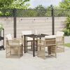 vidaXL Garden Dining Set 5 pcs Beige Poly Rattan