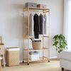 vidaXL Clothes Rack with Shelves and Wheels 90x40x179.5 cm Bamboo