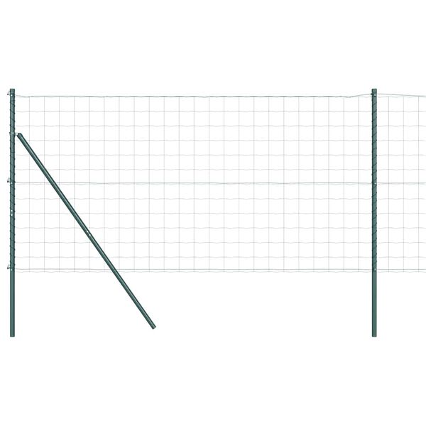 vidaXL Fence with Posts Green 1 x 10 m Steel
