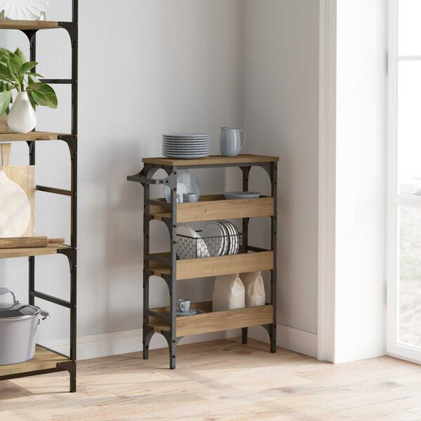 vidaXL Kitchen Trolley Artisan Oak 53 x 20 x 76 cm Engineered Wood