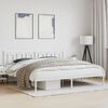 vidaXL Metal Bed Frame without Mattress with Headboard White 200x200cm