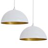 vidaXL Ceiling Lamp 2 pcs Height-adjustable Semi-spherical White