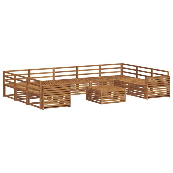 vidaXL Sofa Sets 10 pcs Natural Solid Acacia Wood