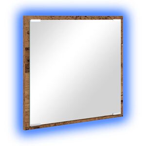 vidaXL LED Bathroom Mirror Old Wood 40 x 37 x 8.5 cm Engineered Wood