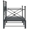 vidaXL Daybed with Trundle without Mattress Black 75x190 cm Steel