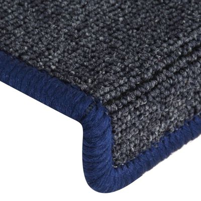 vidaXL Carpet Stair Treads 15 pcs 65x21x4 cm Grey and Blue