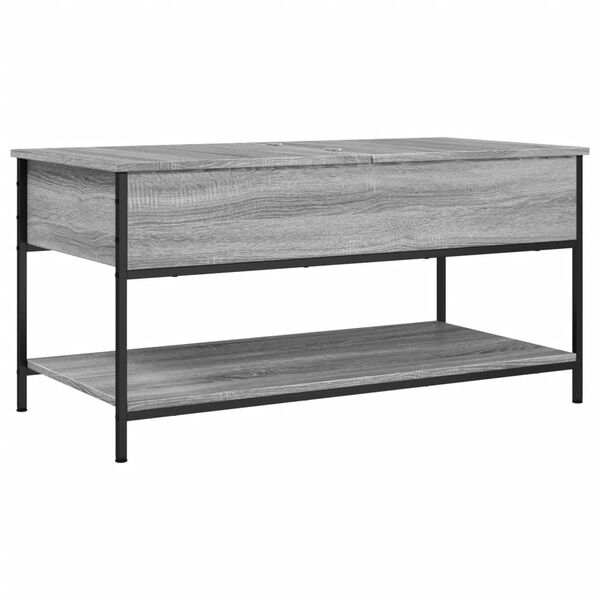 vidaXL Coffee Table Grey Sonoma 100x50x50 cm Engineered Wood and Metal