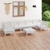 vidaXL 8 Piece Garden Lounge Set White Solid Wood Pine