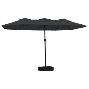vidaXL Double-Head Garden Parasol Black 449x265 cm