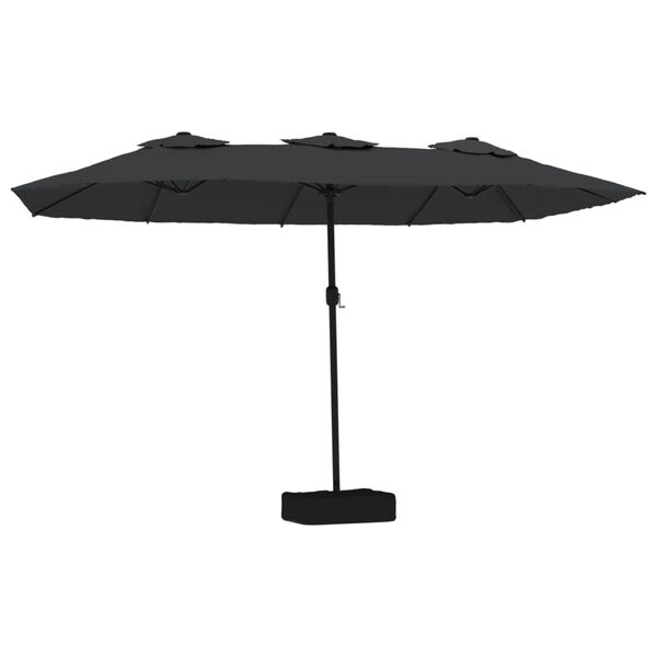 vidaXL Double-Head Garden Parasol Black 449x265 cm