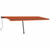 vidaXL Manual Retractable Awning with LED 600x350 cm Orange and Brown