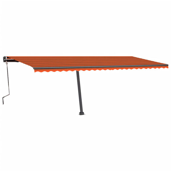 vidaXL Manual Retractable Awning with LED 600x350 cm Orange and Brown