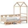 vidaXL Day Bed with Roof without Mattress 90x190 cm Single Solid Wood