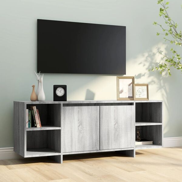vidaXL TV Cabinet Grey Sonoma 130x35x50 cm Engineered Wood