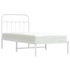 vidaXL Metal Bed Frame without Mattress with Headboard White 90x190cm