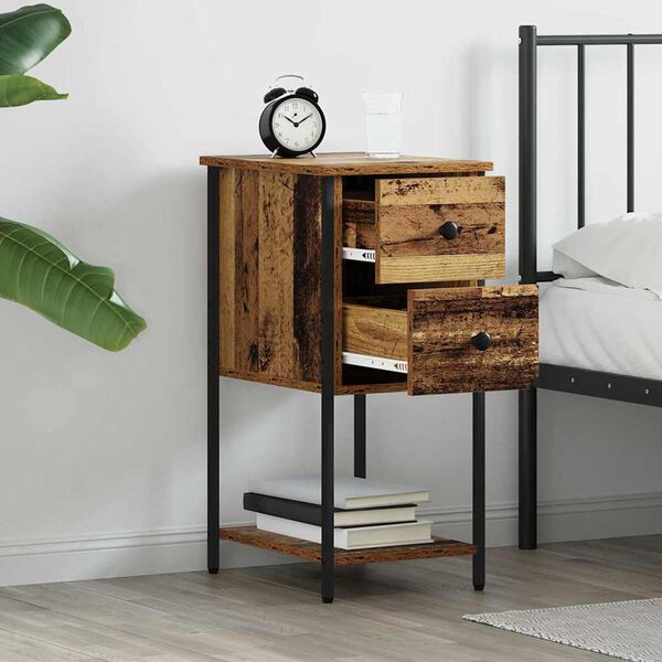vidaXL Bedside Cabinet Old wood 32 x 42 x 70 cm Engineered wood