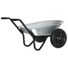 vidaXL Wheelbarrow Silver and Black 100 L 150 kg Galvanized Steel