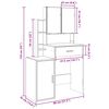 vidaXL Dressing Table with Cabinet White 80x35x132 cm