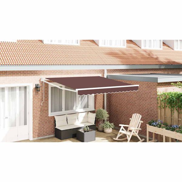 vidaXL Automatic Retractable Awning Brown 300x250 cm
