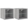 vidaXL TV Wall Cabinets with LED Lights 2 pcs Grey Sonoma 30x28,5x30 cm