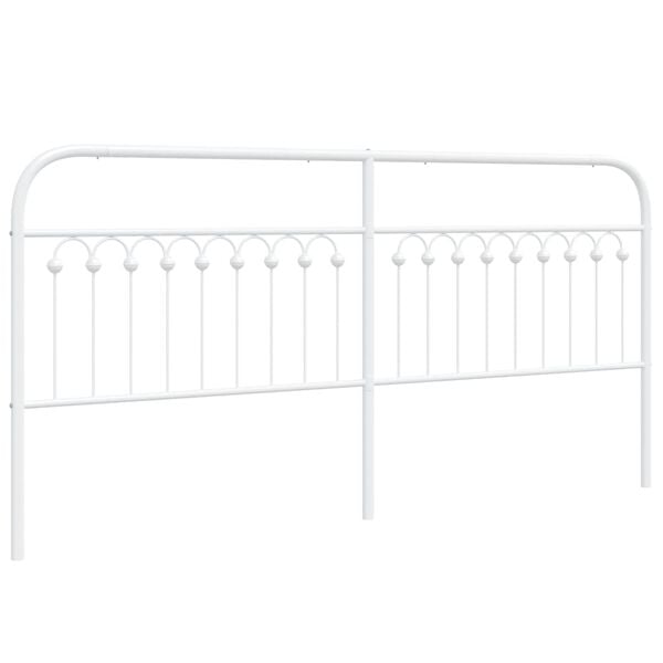 vidaXL Metal Replace Headboard White 200 cm