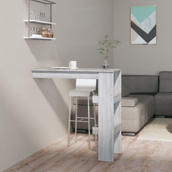 vidaXL Wall Bar Table Grey Sonoma 102x45x103.5 cm Engineered Wood