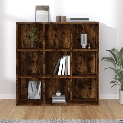 vidaXL Book Cabinet Smoked Oak 98x29x97.5 cm