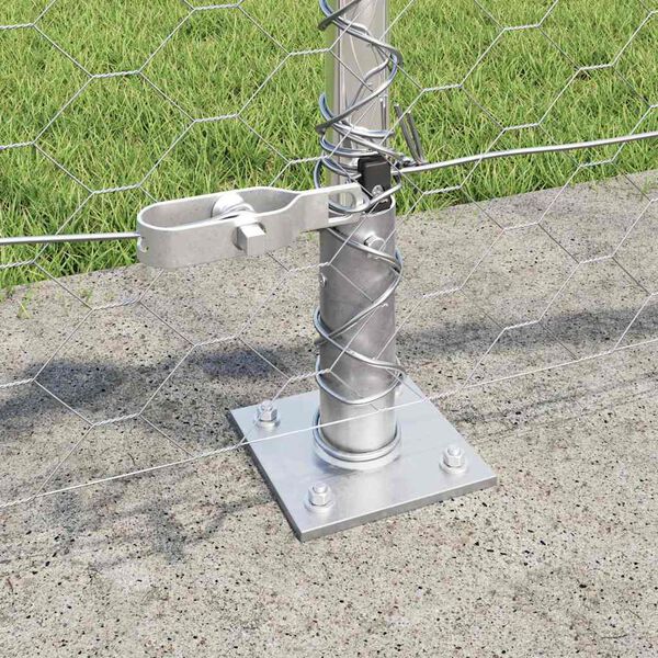 vidaXL Fence Post Silver 100 x 0.6 m (50 mm mesh) Steel