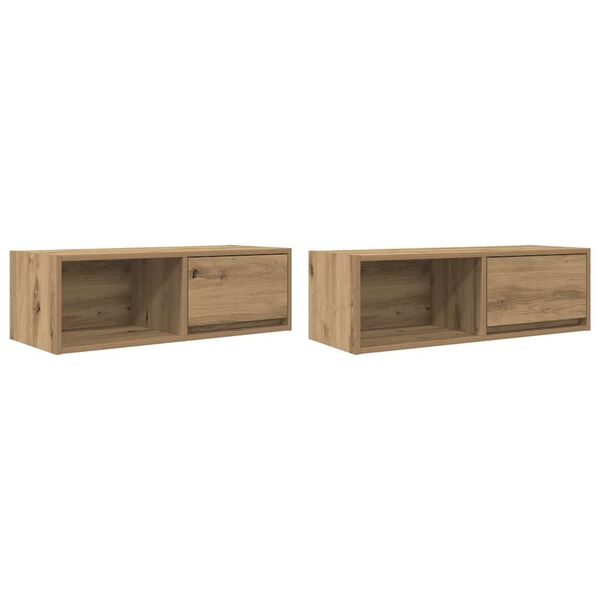 vidaXL TV Cabinets 2 pcs Artisan Oak 80x31x25.5 cm Engineered Wood