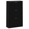 vidaXL Shoe Cabinet Black 63x24x103 cm Engineered Wood