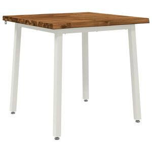 vidaXL 60 x 55 x 75 cm Solid Acacia Wood Natural and White Rectangular